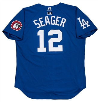 2014 Corey Seager Game Used Chattanooga Lookouts Blue Alternate Jersey (Team LOA)